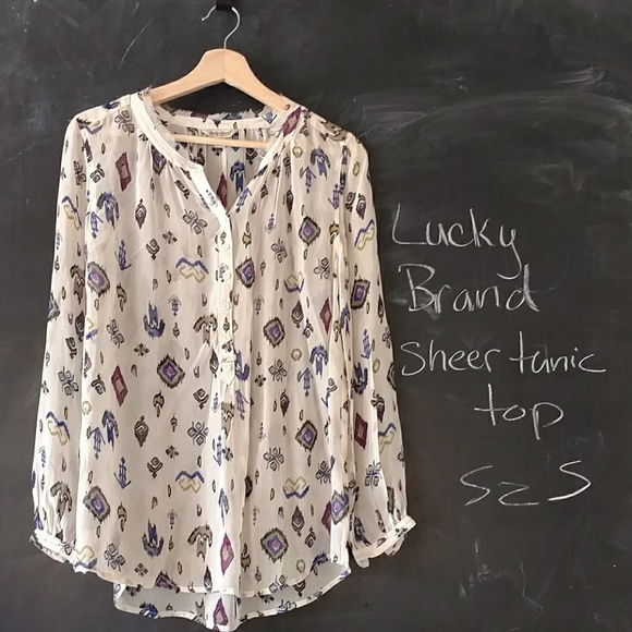 Lucky Brand Tops - Lucky Brand Sheer Oversized Top Sz S